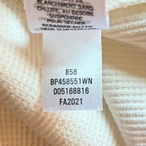 BP WRAP WAFFLE KNIT TOP RUCHING AT WAIST NEUTRAL IVORY CREAM 2X - Picture 6 of 9